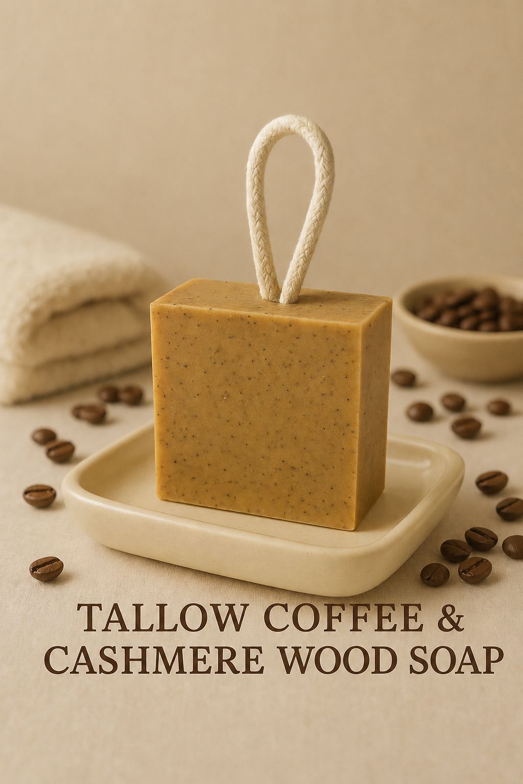 Tallow Coffee Cashmere Wood Soap