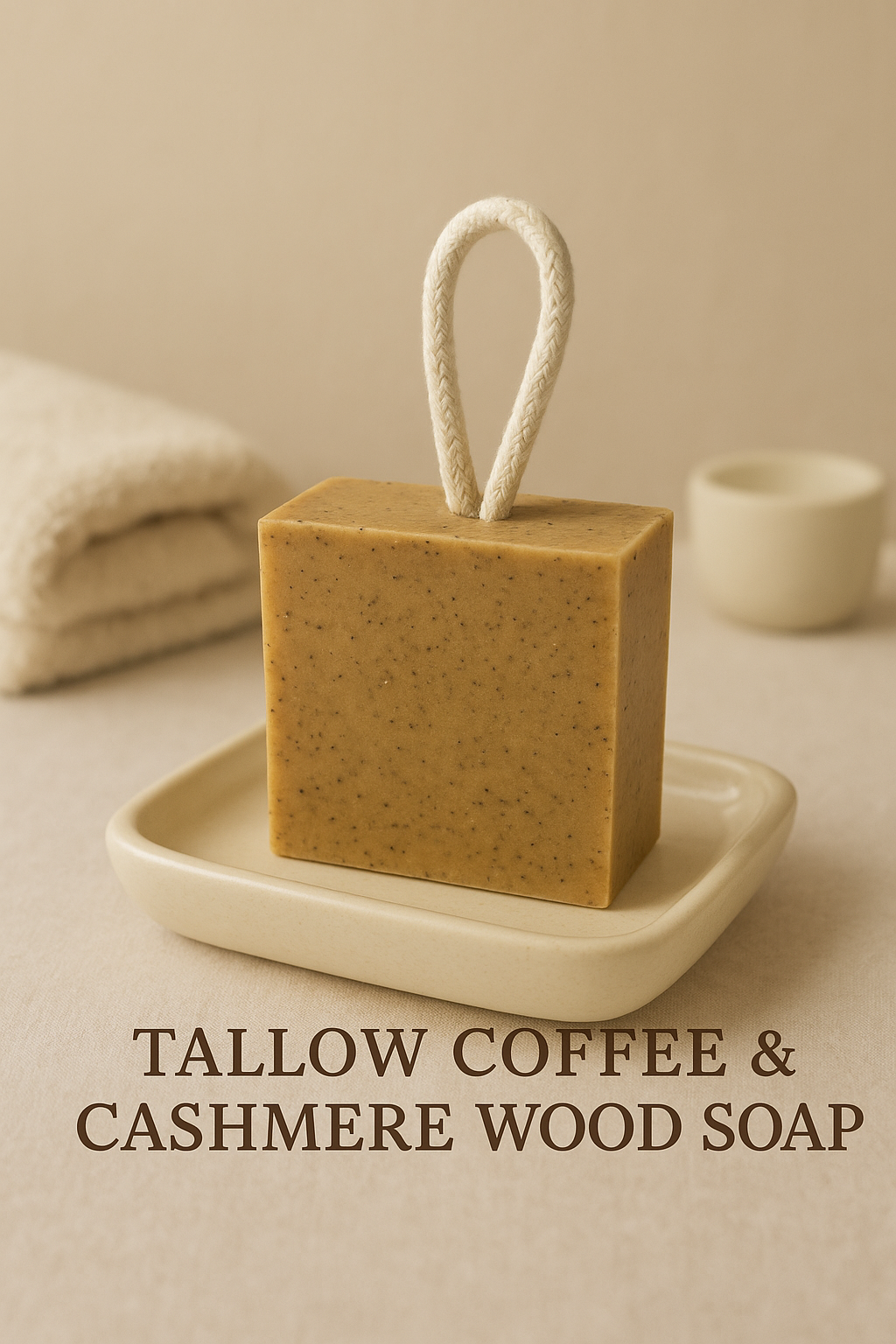 Tallow Coffee Cashmere Wood Soap