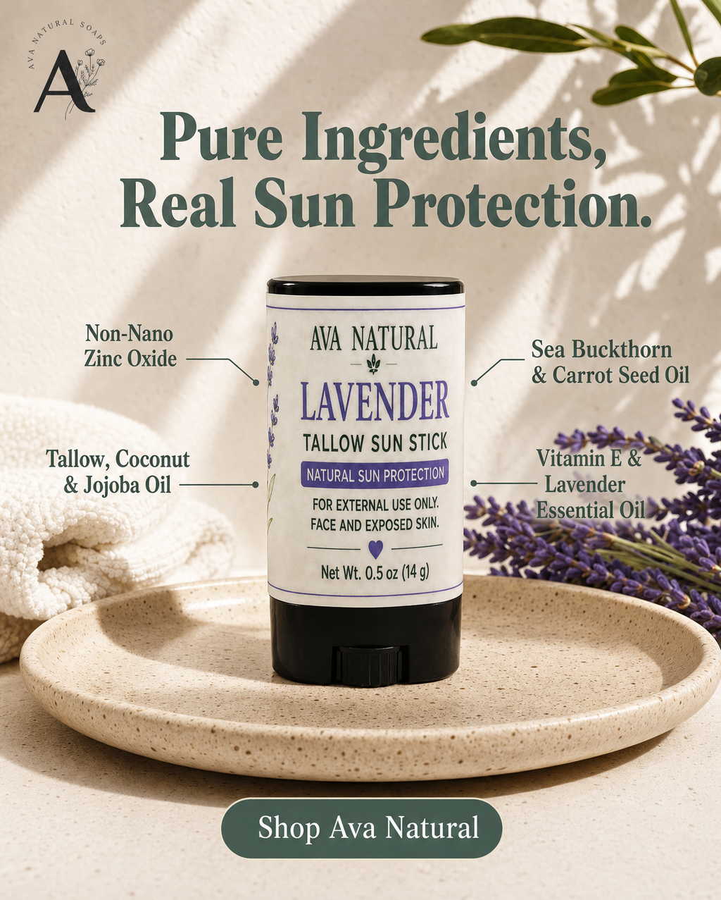 Lavender Tallow Mineral Stick