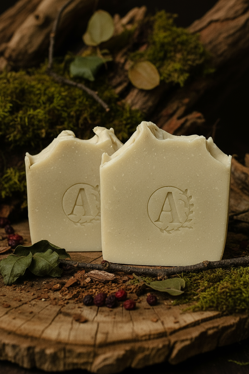 Forest Shea Butter Soap with forest background